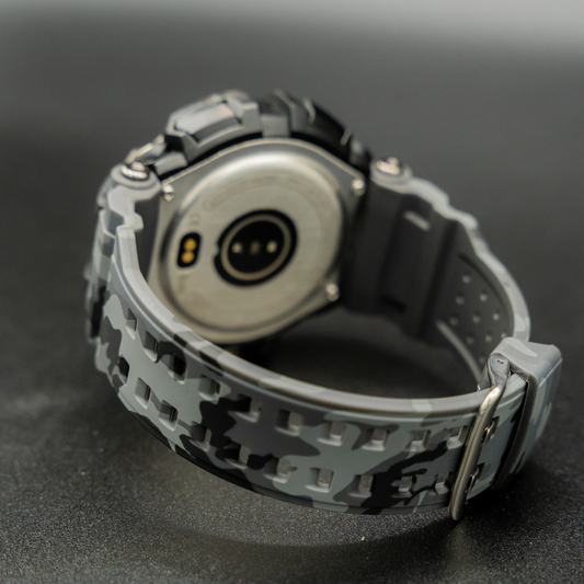 Maximus Silicon Black / Gray Camo Watch Strap