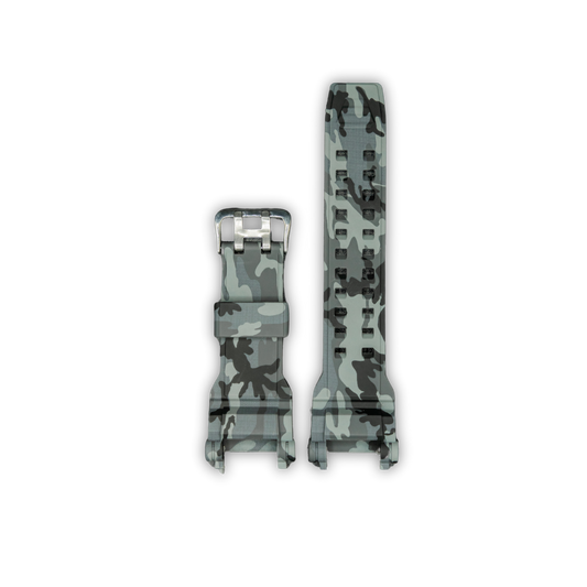 Maximus Silicon Black / Gray Camo Watch Strap